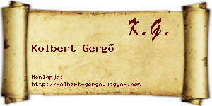 Kolbert Gergő névjegykártya