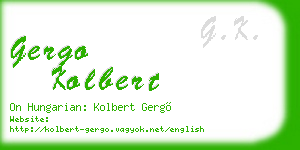 gergo kolbert business card